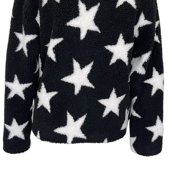 With The Girls by Avec Les Filles Sherpa Trucker Jacket Women’s Size S Stars - Picture 6 of 8
